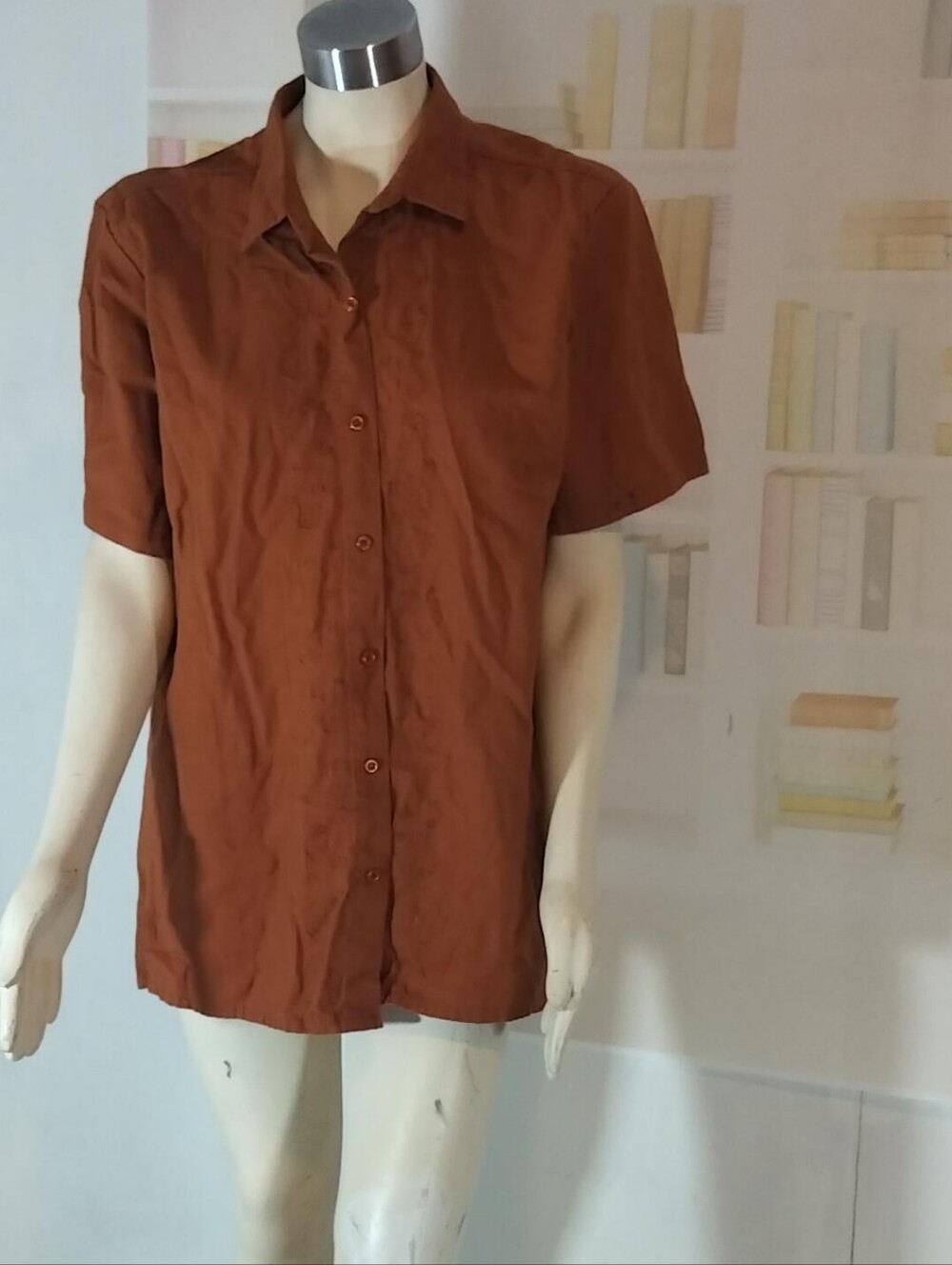 & Other Stories Men's Short-Sleeve Button-Down Shirt in Rust